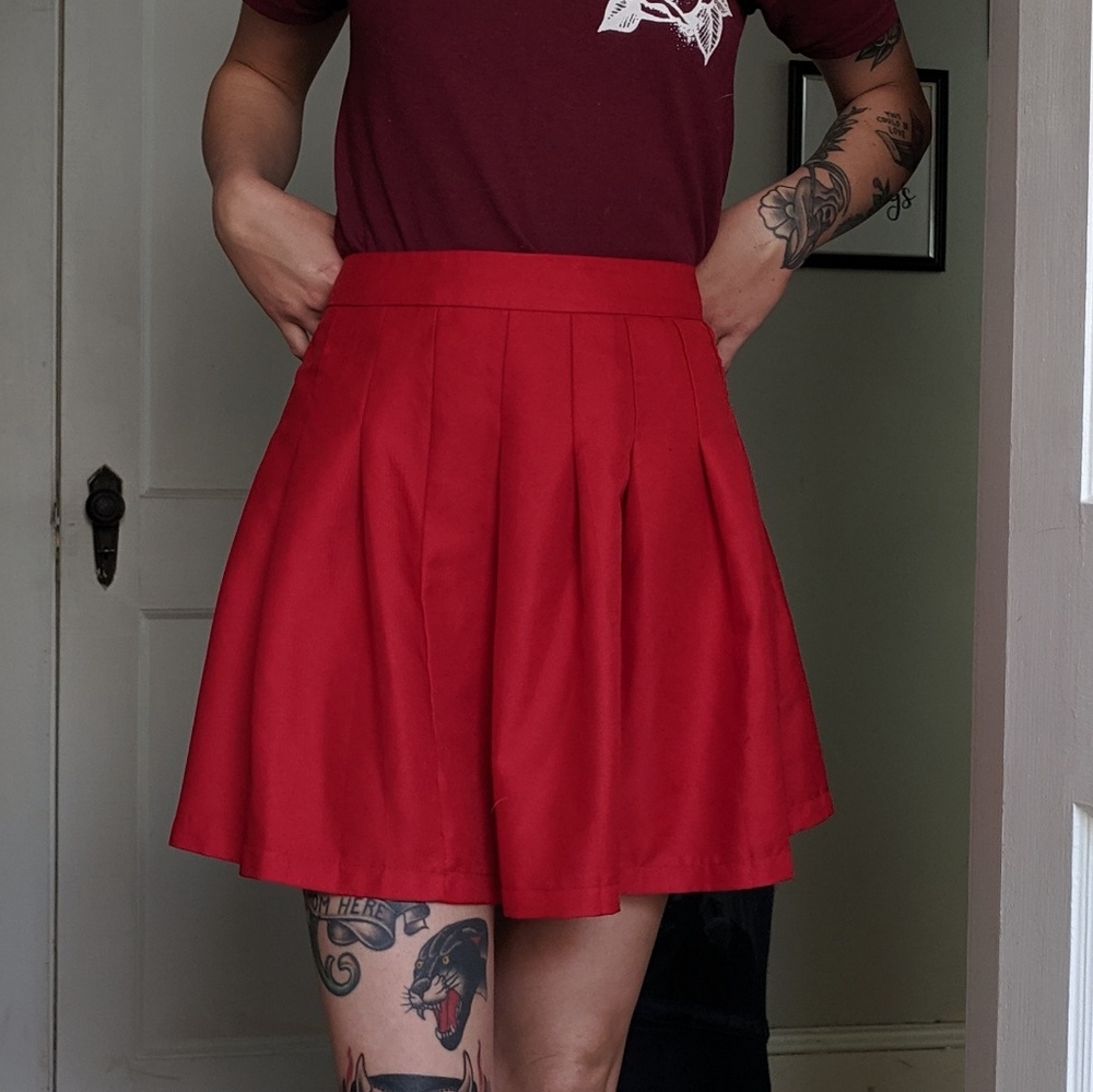 Pleated High Waist Skirt